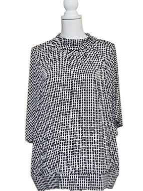 Worthington Woman Geometric Mock Neck Top